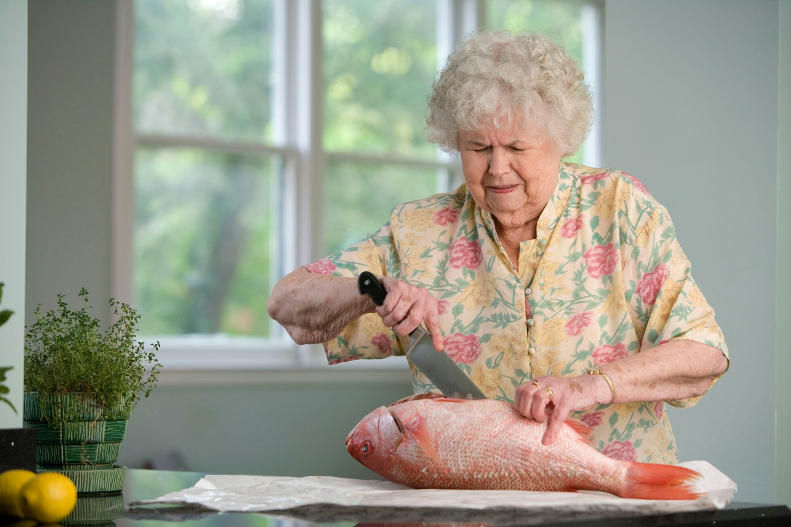 Older adult at home in a comfortable living space